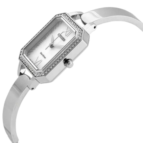 CITIZEN EM0980-50A SILHOUETTE ECO-DRIVE WHITE DIAL SILVER STEEL WOMENS WATCH main image 8